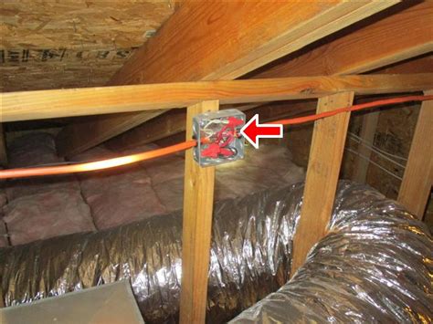 elevate junction boxes in attic|attic junction box regulations.